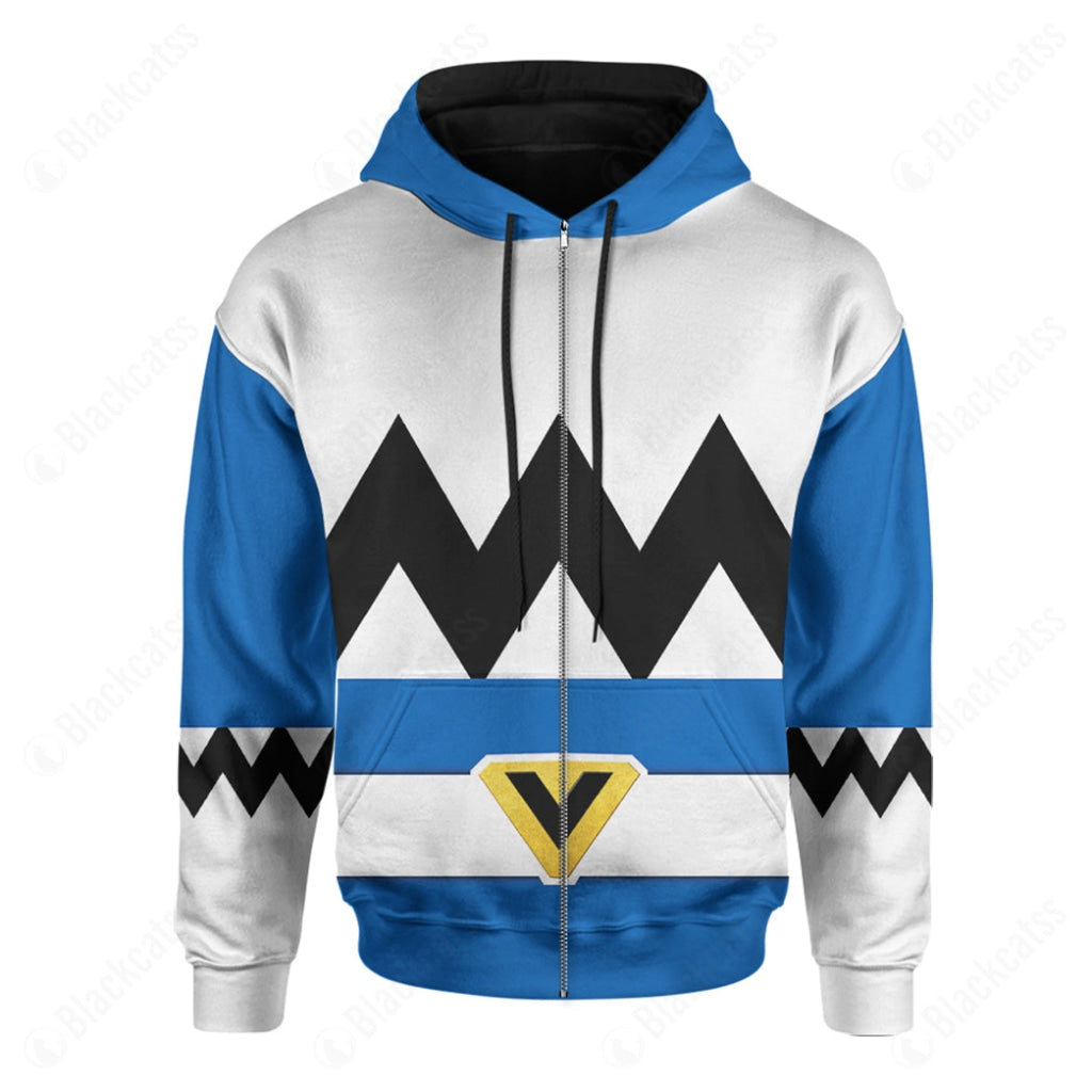Blue Power Rangers Lost Galaxy Costume Hoodie Sweatshirt T-Shirt Sweatpants Tracksuit - Stormmerch Exclusive