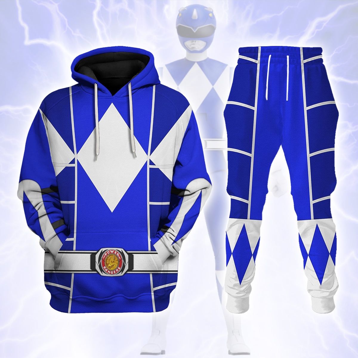 Blue Ranger Mighty Morphin Cosplay Hoodies Sweatshirt T-shirt Hawaiian - Stormmerch Exclusive