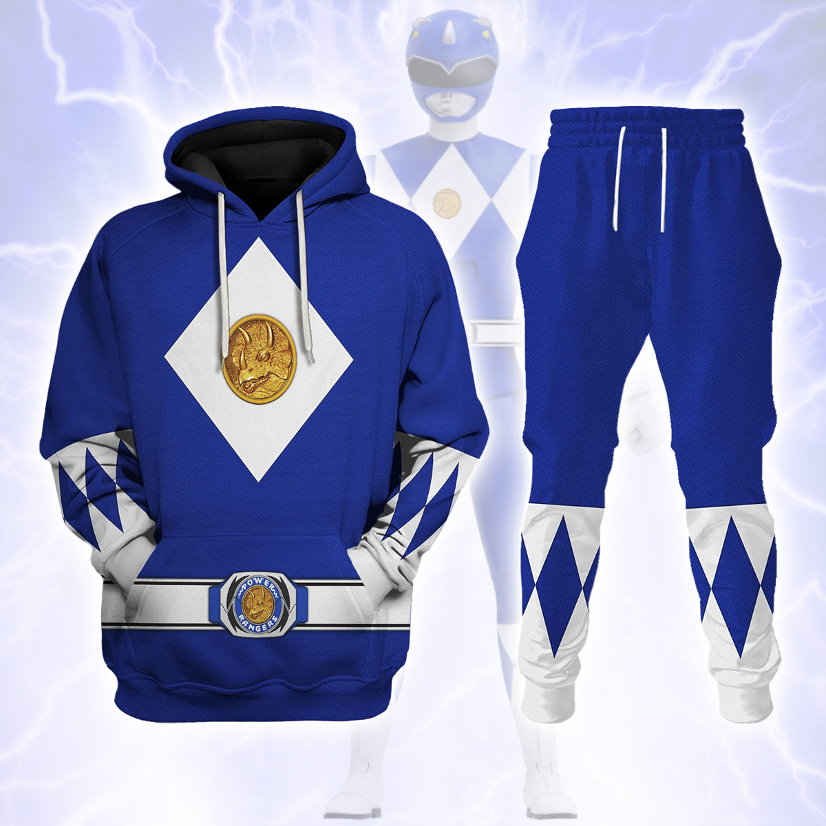 Blue Ranger Mighty Morphin The Movie (1995) Hoodies Sweatshirt T-shirt Hawaiian - Stormmerch Exclusive