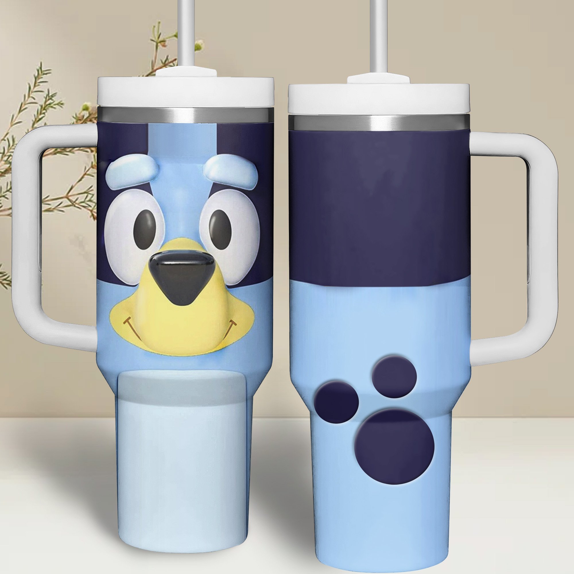 Bluey Cartoon Custom Stanley Cup 40 oz 30 oz Tumbler With Handle