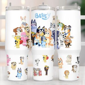 Bluey Cartoon Custom Stanley Cup 40 oz 30 oz Tumbler With Handle