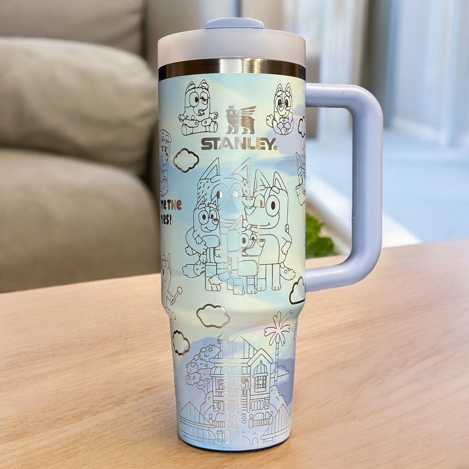Bluey Heeler Family Cartoon Custom Stanley Cup 40 oz 30 oz Tumbler With Handle