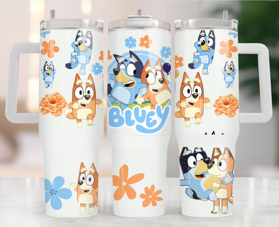 Bluey Heeler Family Cartoon Custom Stanley Cup 40 oz 30 oz Tumbler With Handle