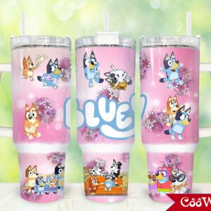Bluey Heeler Family Cartoon Custom Stanley Cup 40 oz 30 oz Tumbler With Handle