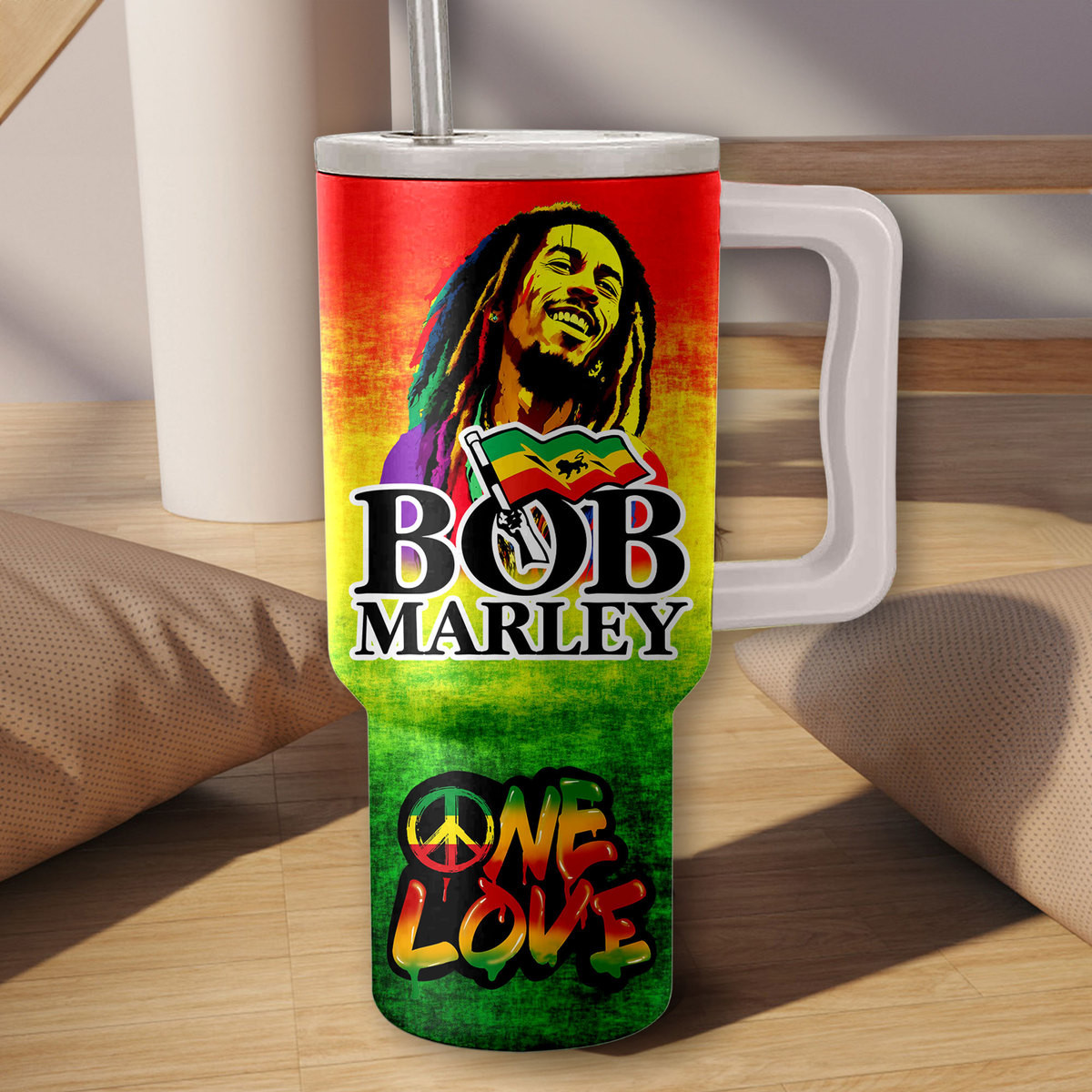 Bob Marley Music Custom Stanley Cup 40 oz 30 oz Tumbler With Handle