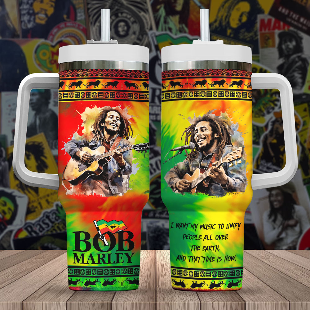 Bob Marley Music Custom Stanley Cup 40 oz 30 oz Tumbler With Handle
