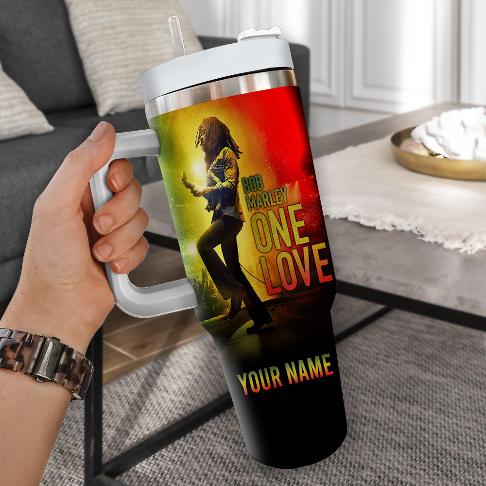 Bob Marley One Love Love The Life You Live Music Custom Stanley Cup 40 oz 30 oz Tumbler With Handle