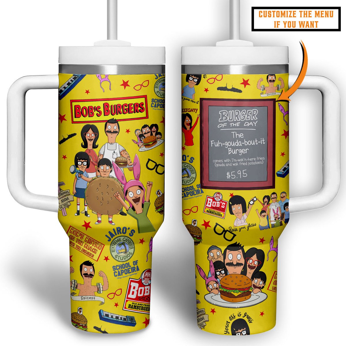 Bob's Burgers Movies Custom Stanley Cup 40 oz 30 oz Tumbler With Handle