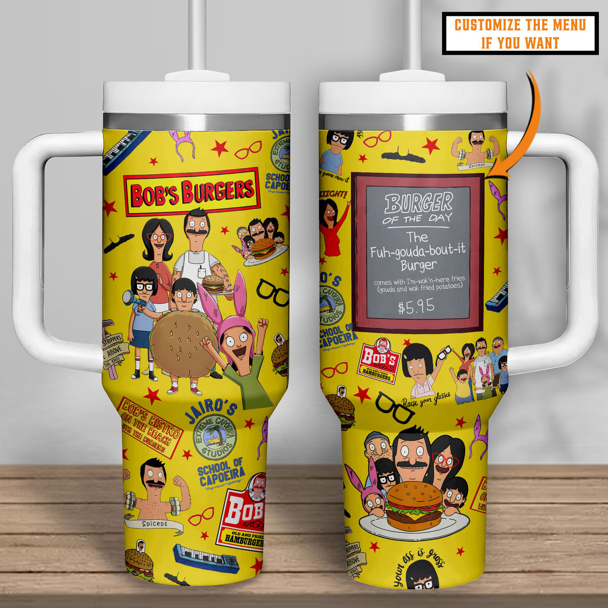 Bob's Burgers Movies Custom Stanley Cup 40 oz 30 oz Tumbler With Handle