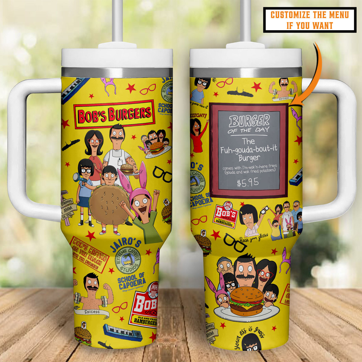 Bob's Burgers Movies Custom Stanley Cup 40 oz 30 oz Tumbler With Handle