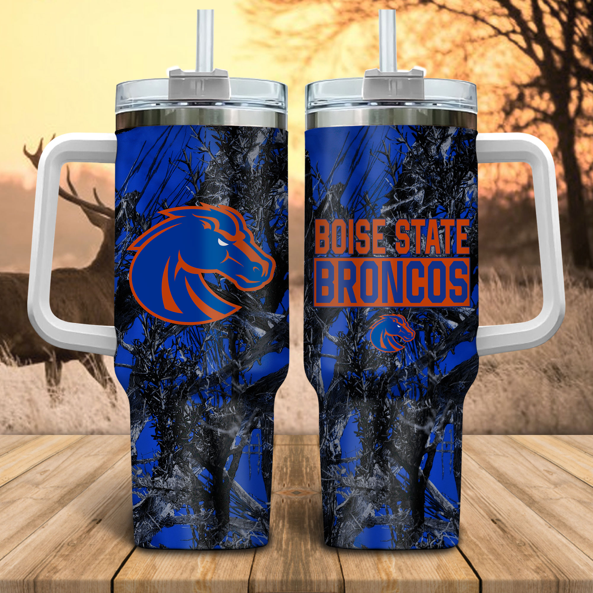 Boise State Broncos NCAA Hunting Custom Stanley Cup 40 oz 30 oz Tumbler With Handle