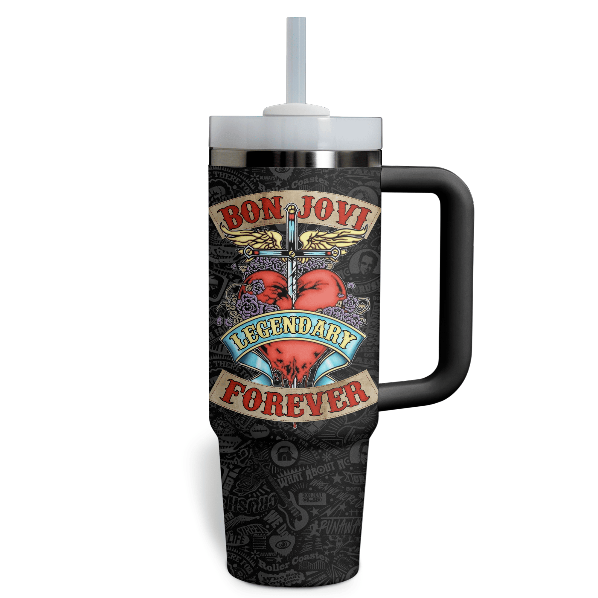 Bon Jovi Music Custom Stanley Cup 40 oz 30 oz Tumbler With Handle