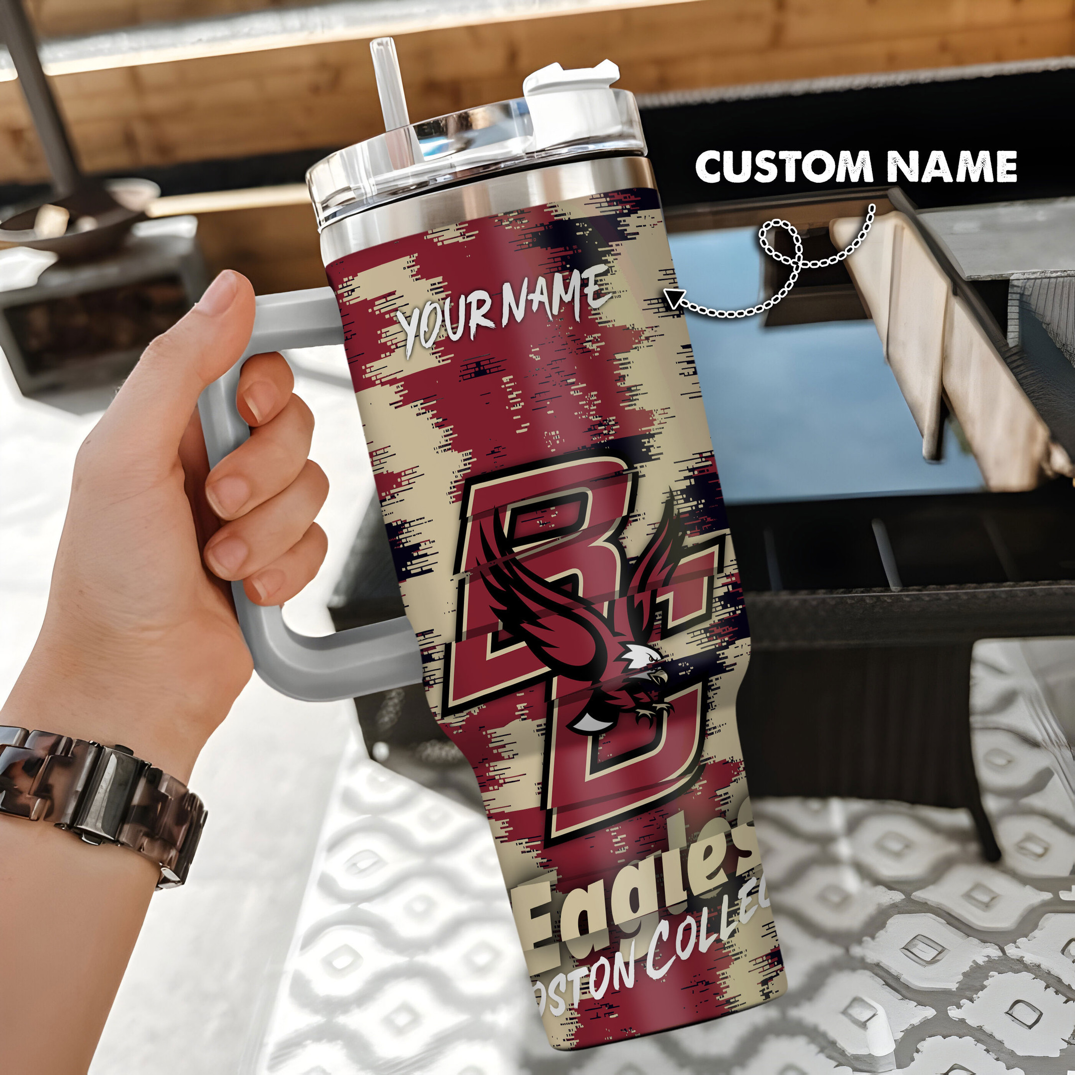 Boston College Eagles NCAA Custom Stanley Cup 40 oz 30 oz Tumbler With Handle