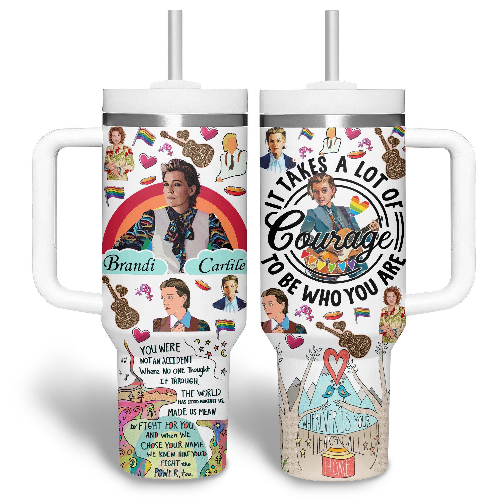 Brandi Carlile Music Custom Stanley Cup 40 oz 30 oz Tumbler With Handle