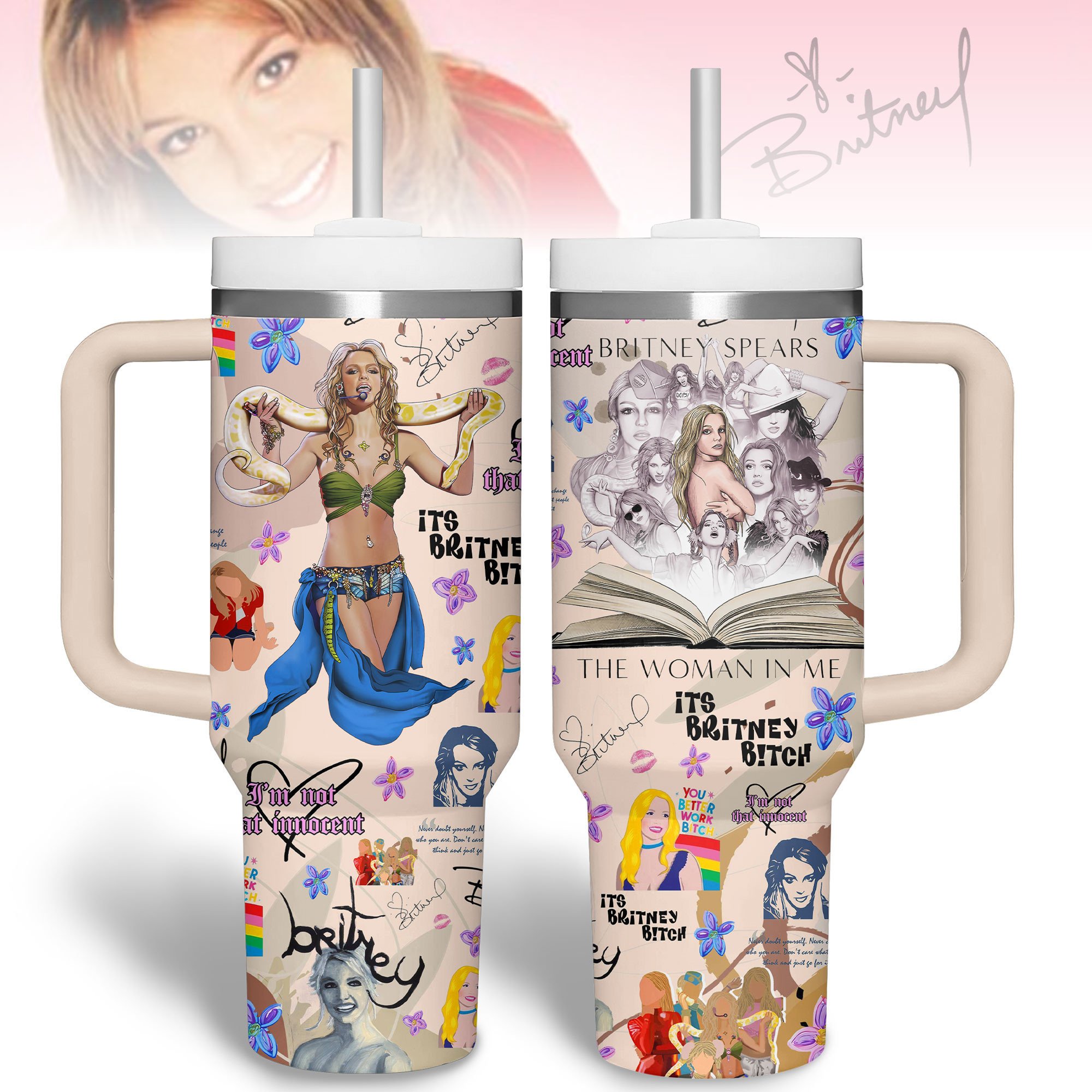 Britney Spears Music Custom Stanley Cup 40 oz 30 oz Tumbler With Handle