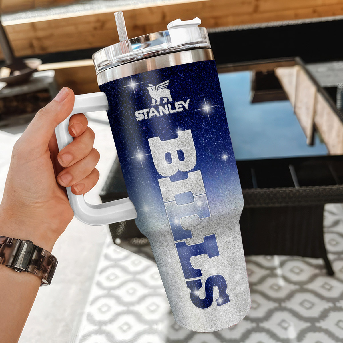 Buffalo Bills NFL Glitter Custom Stanley Cup 40 oz 30 oz Tumbler With Handle
