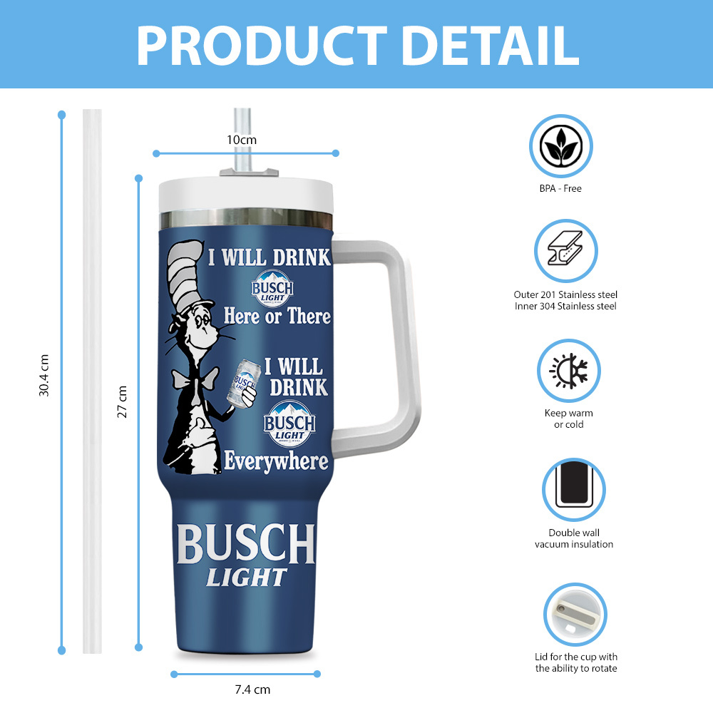 Busch Light Drinks Custom Stanley Cup 40 oz 30 oz Tumbler With Handle