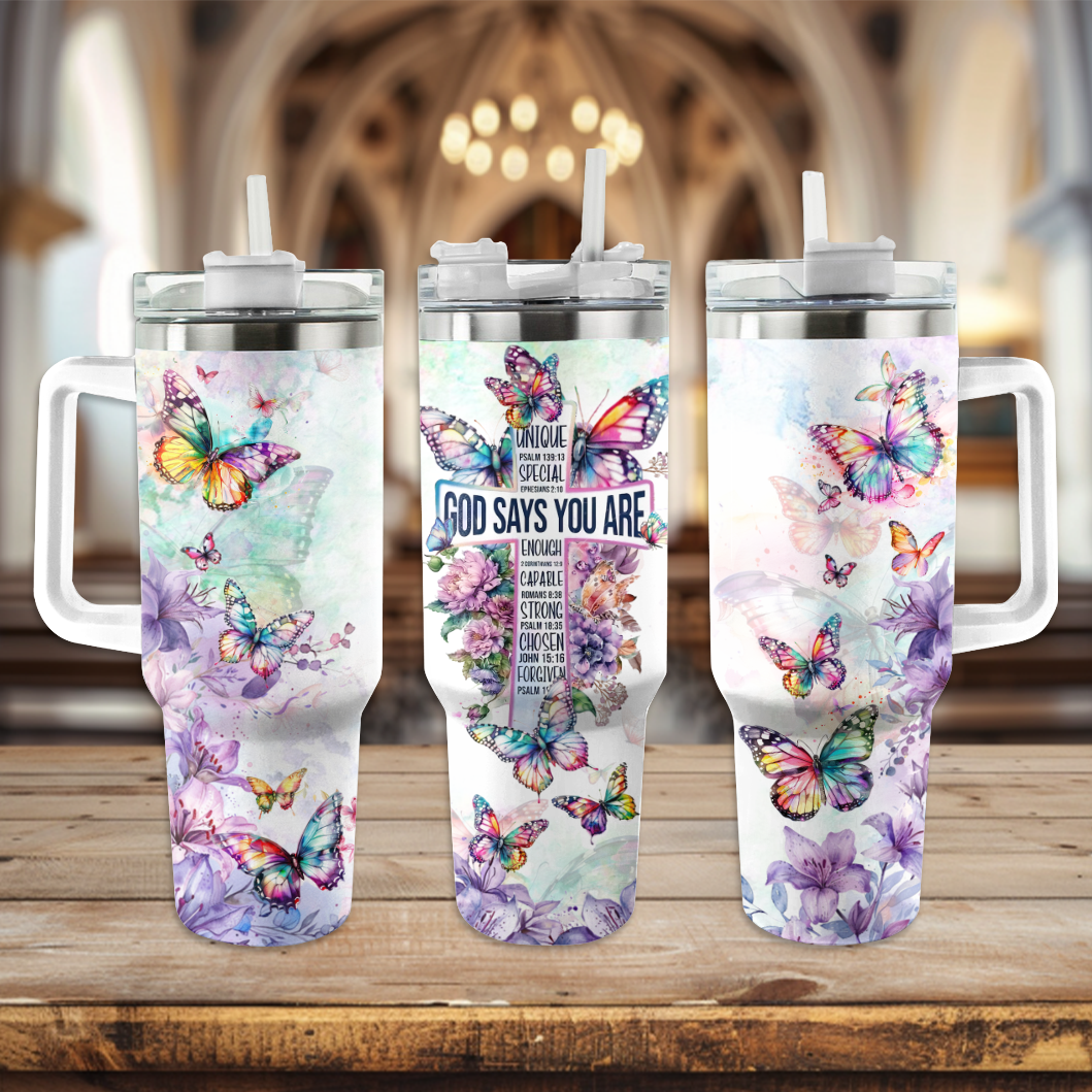 Butterfly Custom Stanley Cup 40 oz 30 oz Tumbler With Handle