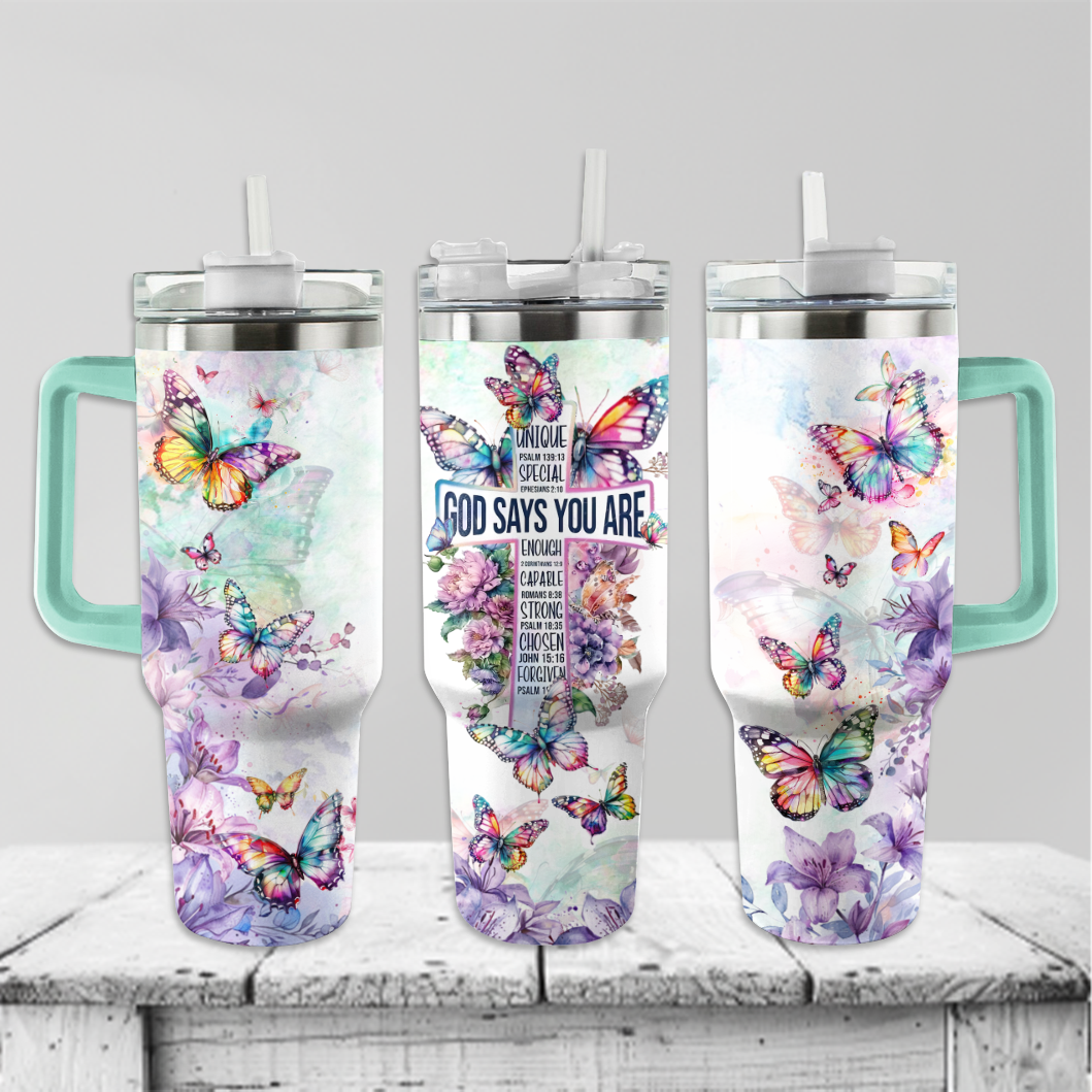 Butterfly Custom Stanley Cup 40 oz 30 oz Tumbler With Handle