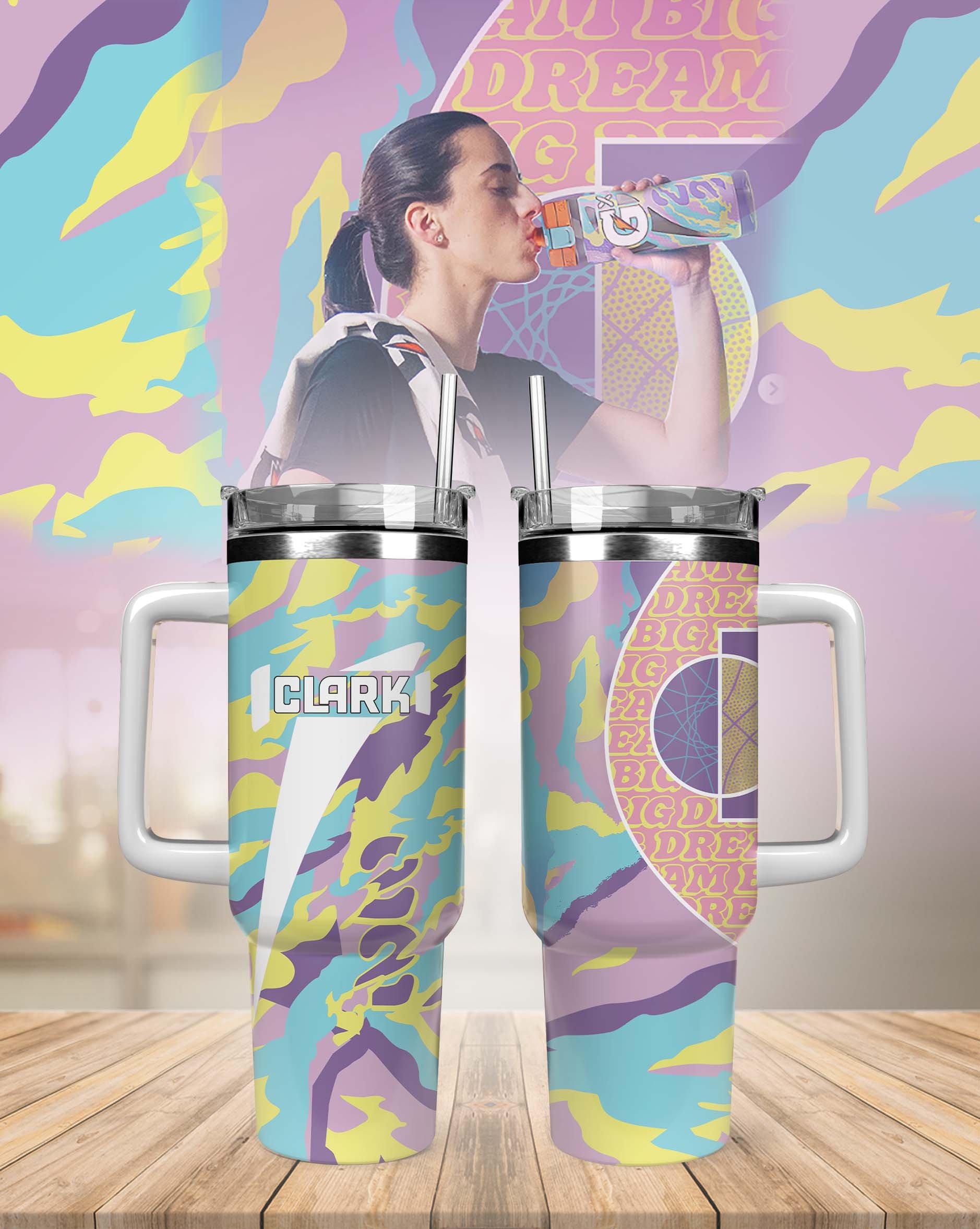Caitlin Clark Iowa Hawkeyes NCAA Custom Stanley Cup 40 oz 30 oz Tumbler With Handle