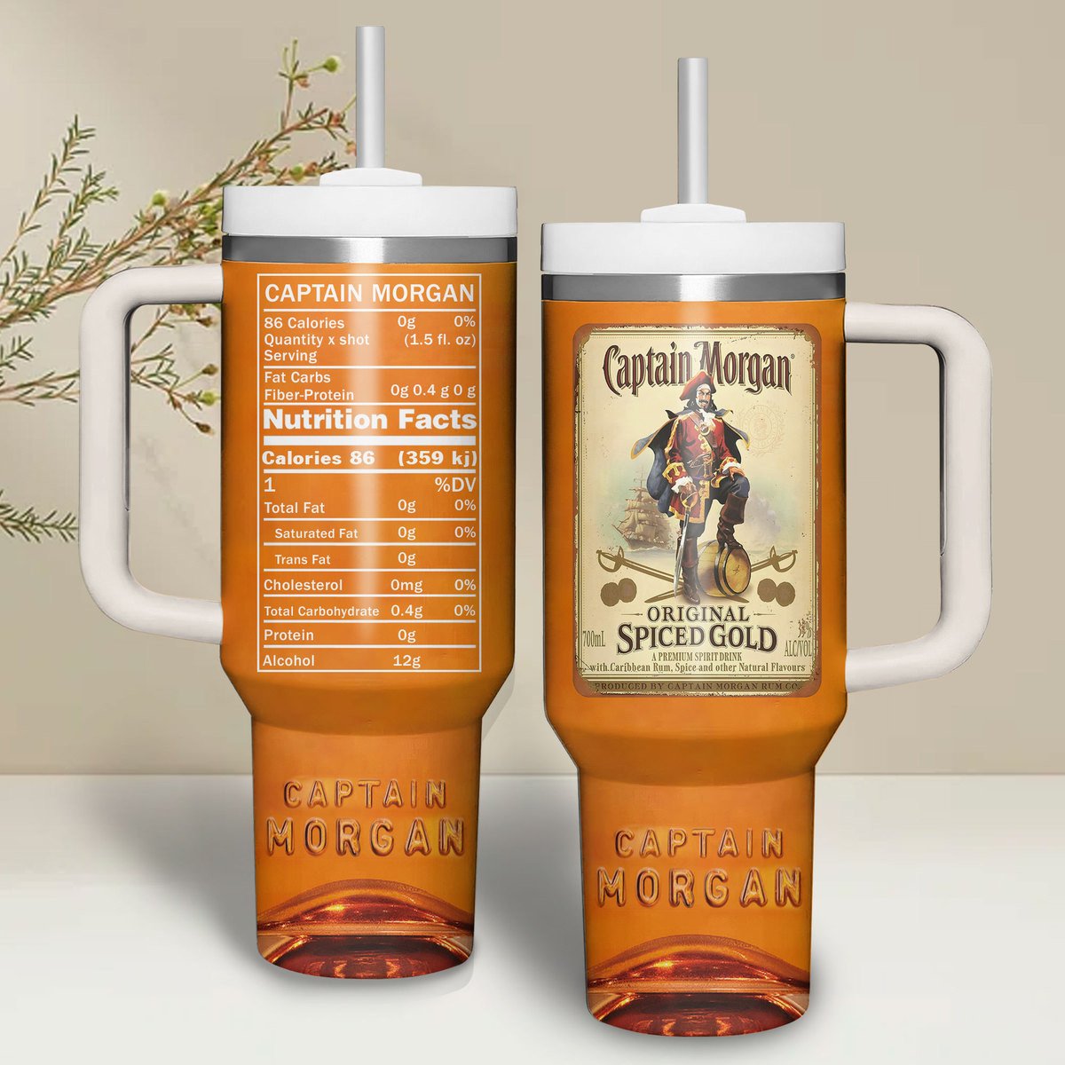Captain Morgan Drinks Custom Stanley Cup 40 oz 30 oz Tumbler With Handle