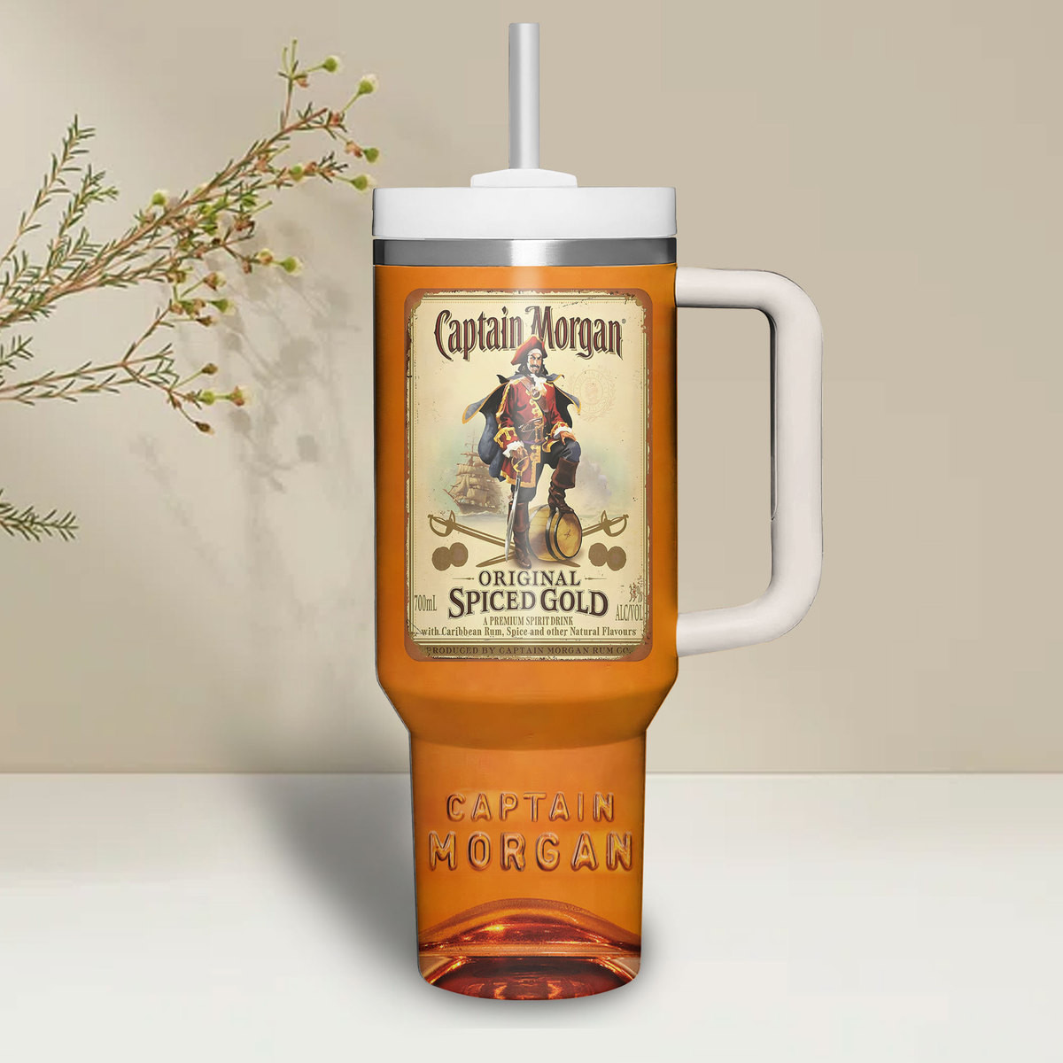 Captain Morgan Drinks Custom Stanley Cup 40 oz 30 oz Tumbler With Handle