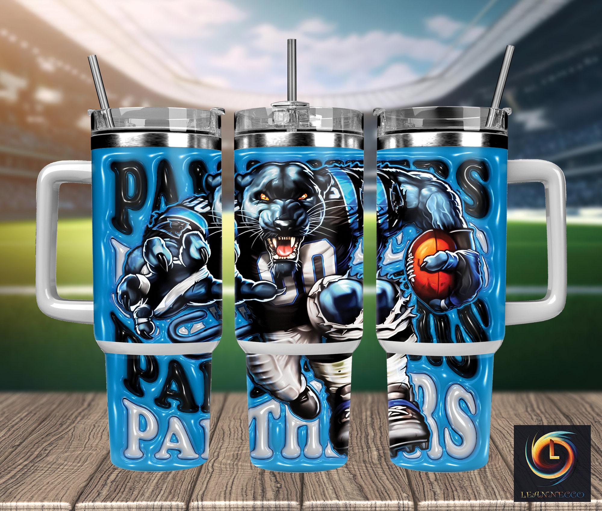 Carolina Panthers NFL Mascot Custom Stanley Cup 40 oz 30 oz Tumbler With Handle