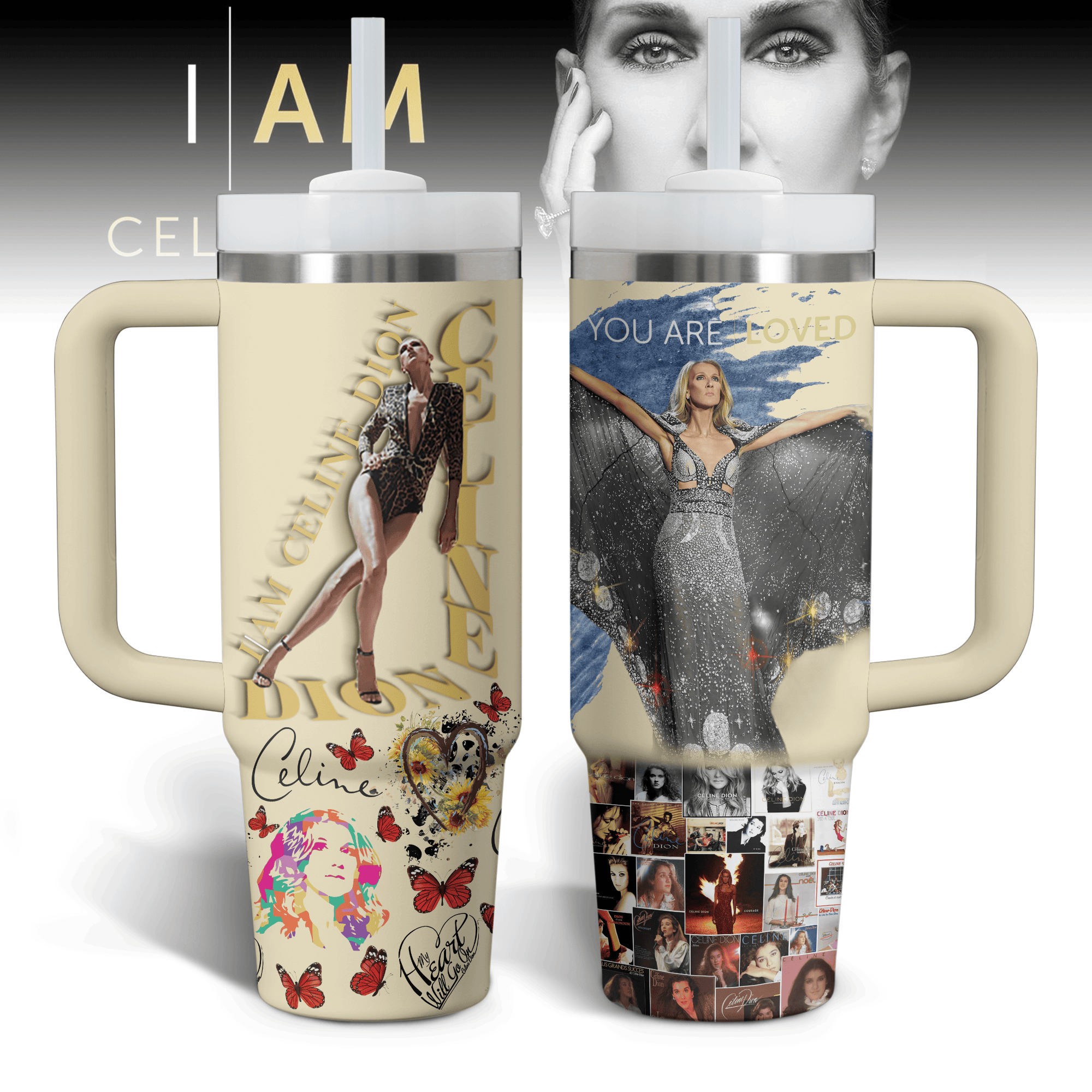 Celine Dion Music Custom Stanley Cup 40 oz 30 oz Tumbler With Handle