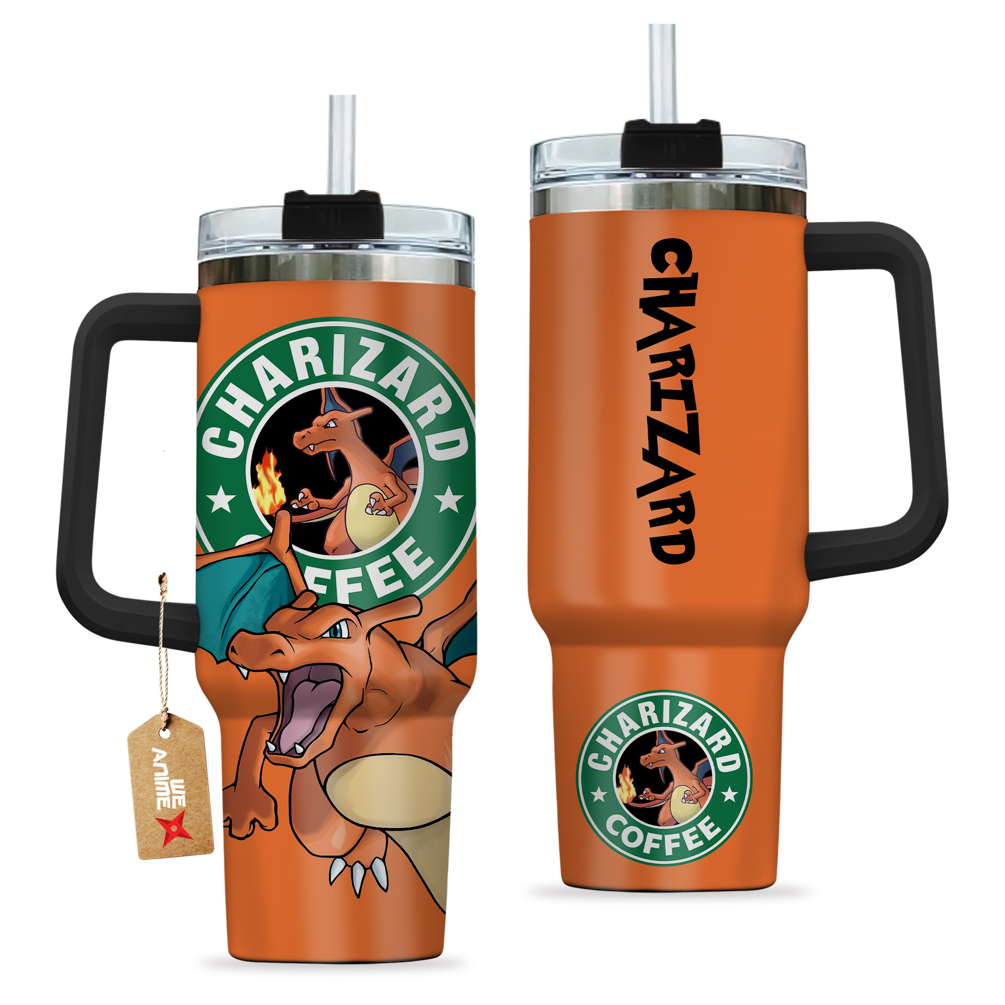 Charizard Coffee Pokemon Anime Custom Stanley Cup 40 oz 30 oz Tumbler With Handle
