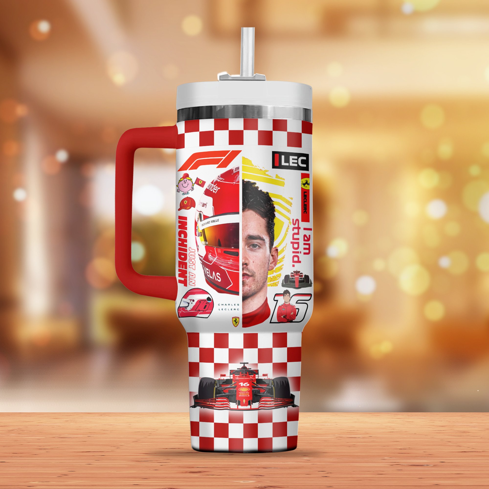 Charles Leclerc F1 Ferrari Sport Custom Stanley Cup 40 oz 30 oz Tumbler With Handle