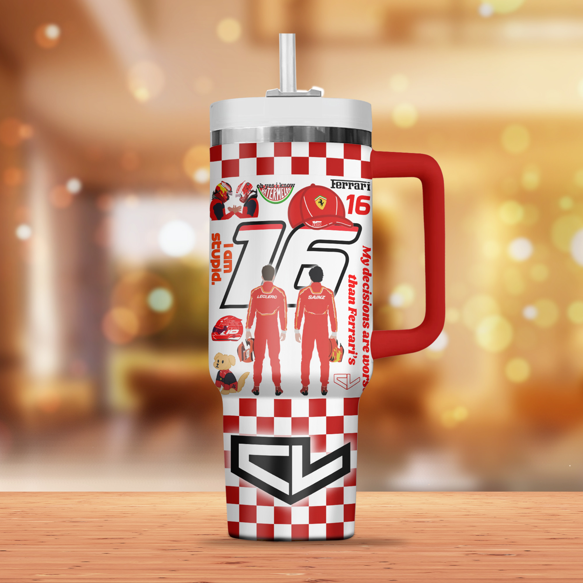 Charles Leclerc F1 Ferrari Sport Custom Stanley Cup 40 oz 30 oz Tumbler With Handle