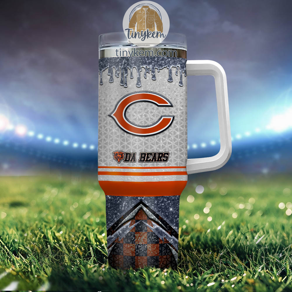 Chicago Bears Glitter NFL Custom Stanley Cup 40 oz 30 oz Tumbler With Handle