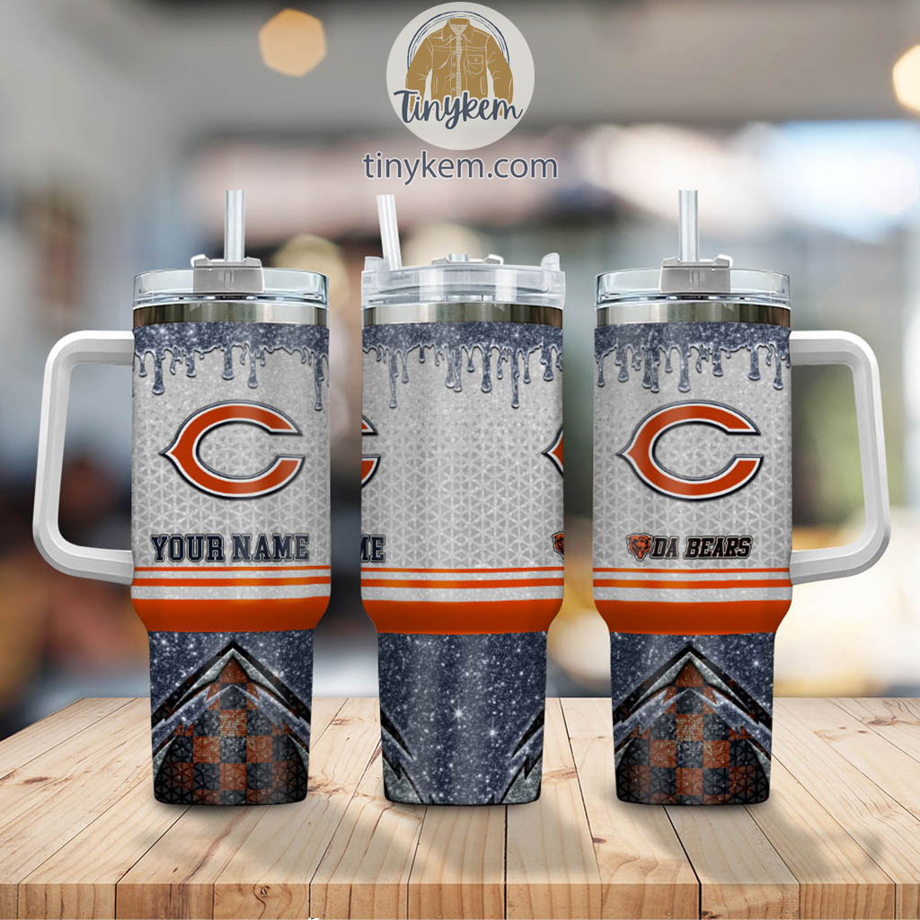Chicago Bears Glitter NFL Custom Stanley Cup 40 oz 30 oz Tumbler With Handle