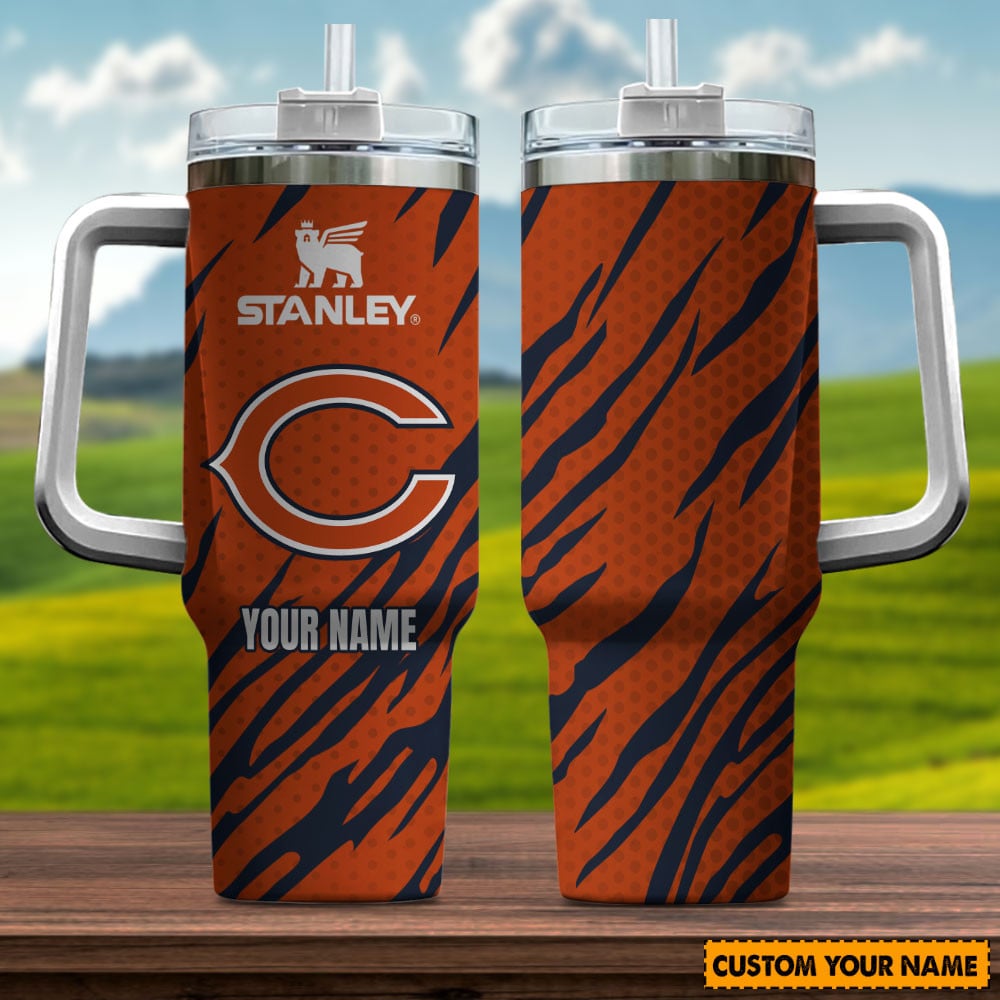 Chicago Bears NFL Custom Stanley Cup 40 oz 30 oz Tumbler With Handle
