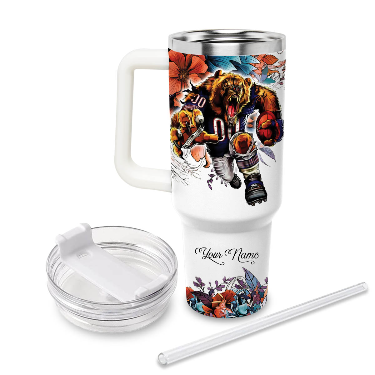 Chicago Bears NFL Custom Stanley Cup 40 oz 30 oz Tumbler With Handle