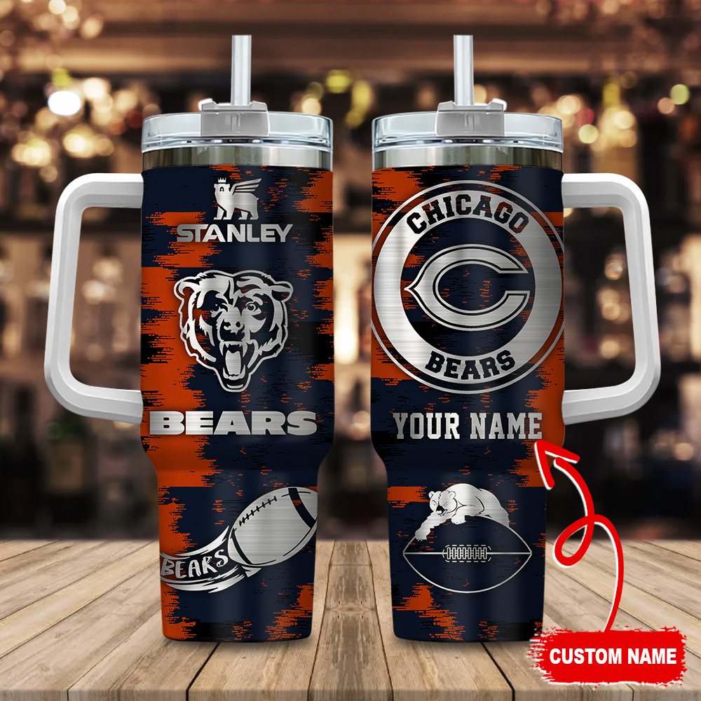 Chicago Bears NFL Custom Stanley Cup 40 oz 30 oz Tumbler With Handle