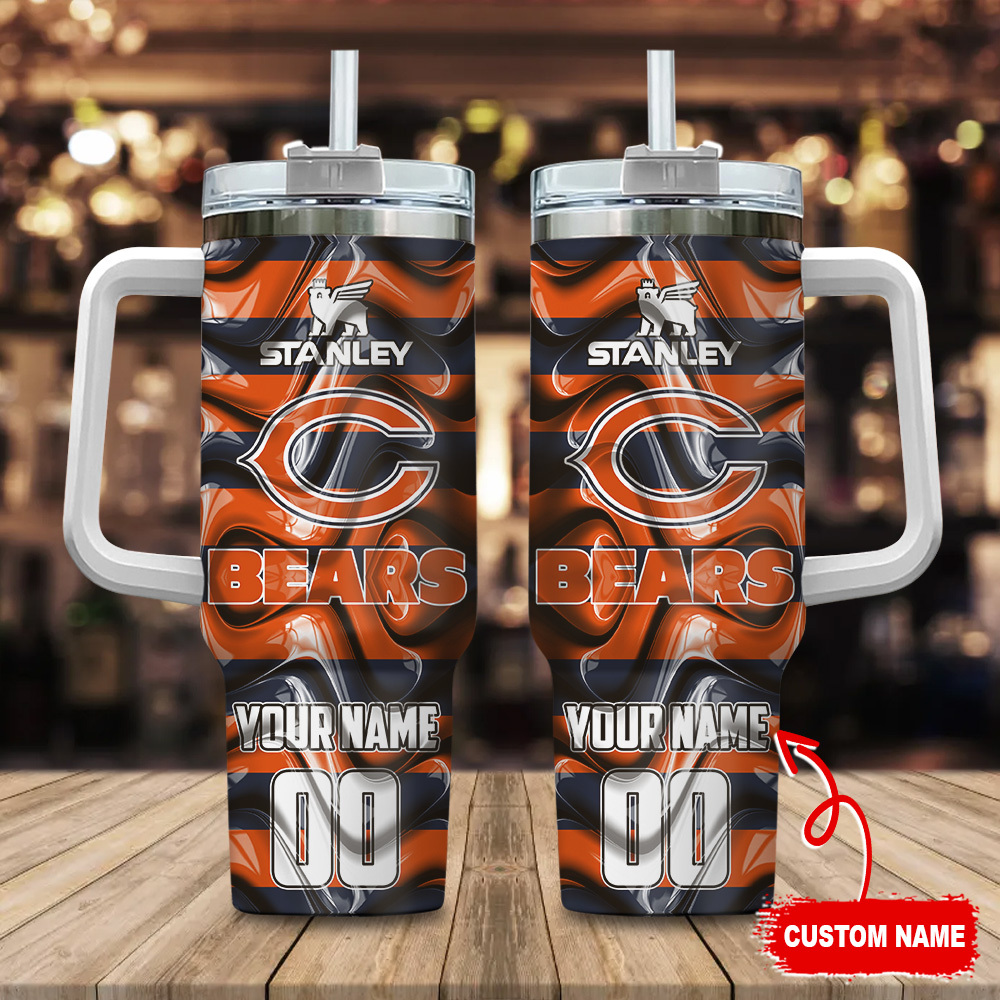 Chicago Bears NFL Custom Stanley Cup 40 oz 30 oz Tumbler With Handle