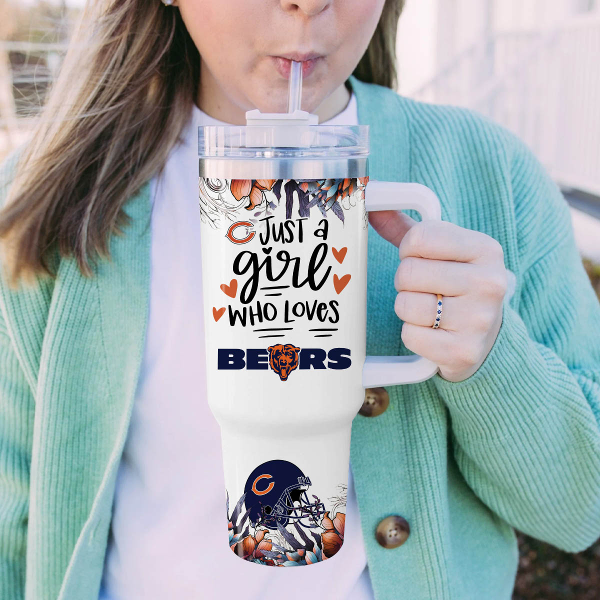 Chicago Bears NFL Custom Stanley Cup 40 oz 30 oz Tumbler With Handle