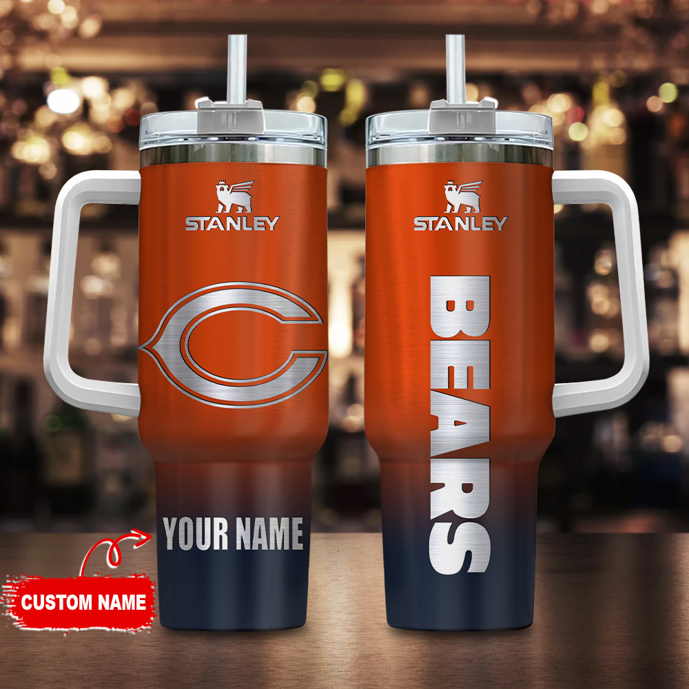 Chicago Bears NFL Custom Stanley Cup 40 oz 30 oz Tumbler With Handle