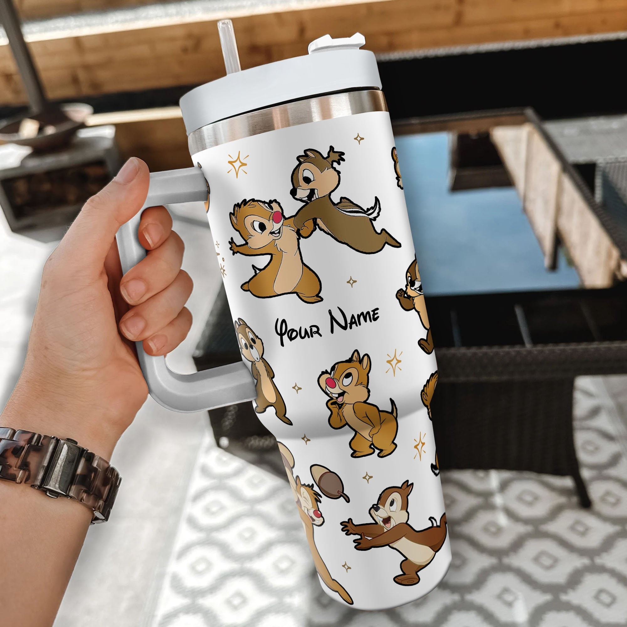 Chip And Dale Disney Cartoon Custom Stanley Cup 40 oz 30 oz Tumbler With Handle