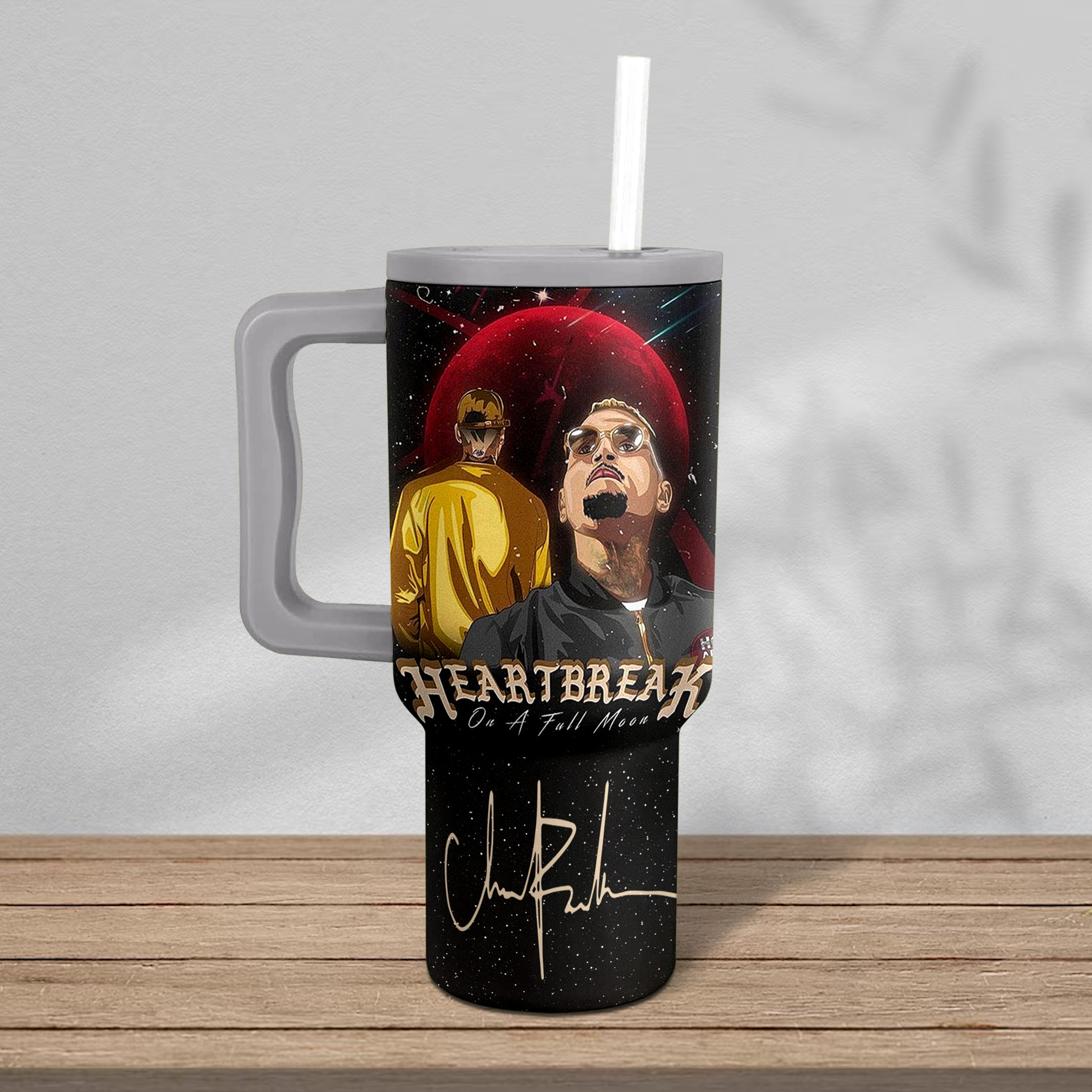 Chris Brown Music Custom Stanley Cup 40 oz 30 oz Tumbler With Handle