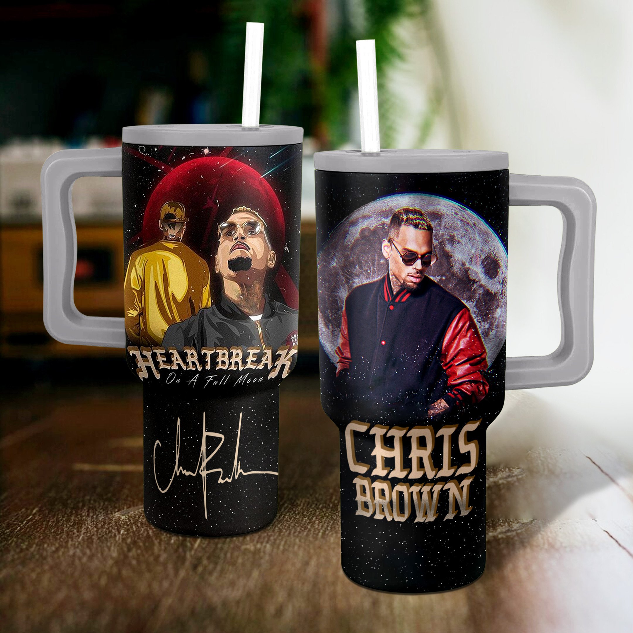 Chris Brown Music Custom Stanley Cup 40 oz 30 oz Tumbler With Handle
