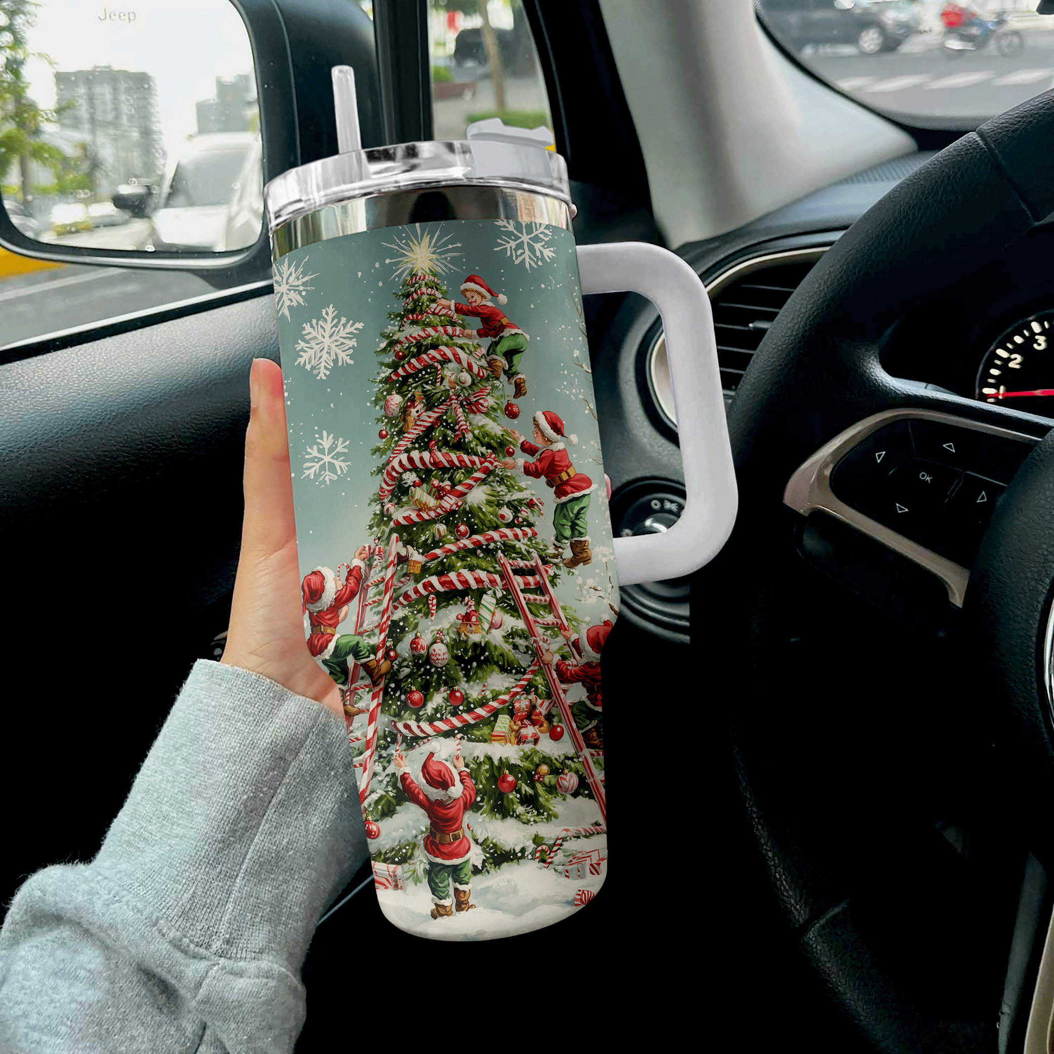 Christmas Cheer Elf Custom Stanley Cup 40 oz 30 oz Tumbler With Handle