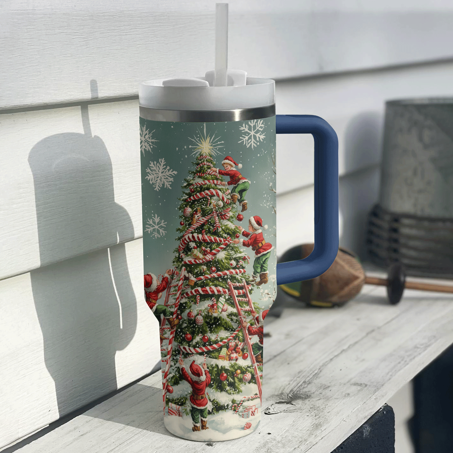 Christmas Cheer Elf Custom Stanley Cup 40 oz 30 oz Tumbler With Handle