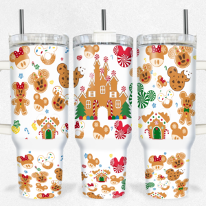 Christmas Gingerbread Mickey Mouse Disney Cartoon Custom Stanley Cup 40 oz 30 oz Tumbler With Handle