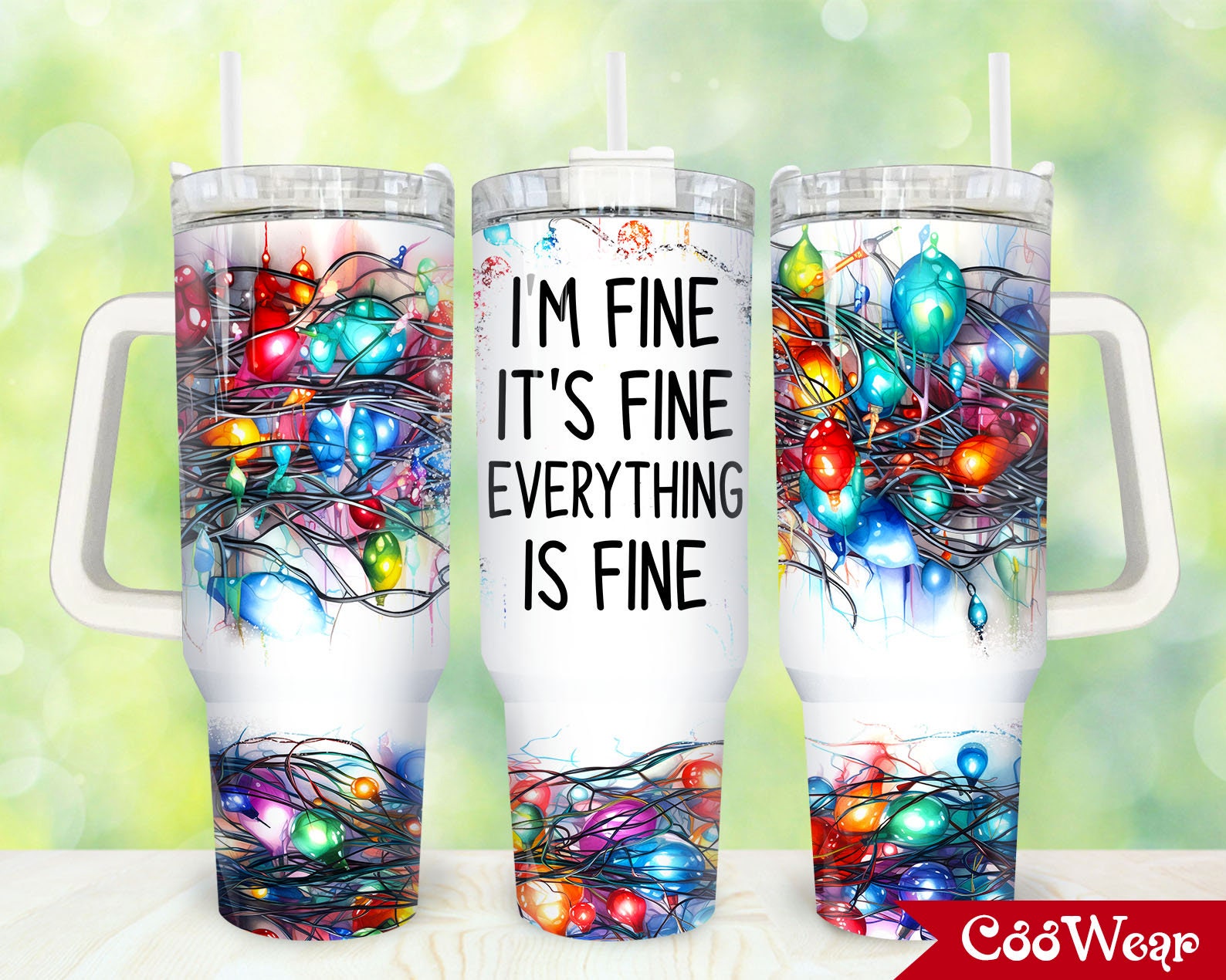 Christmas Lights Custom Stanley Cup 40 oz 30 oz Tumbler With Handle