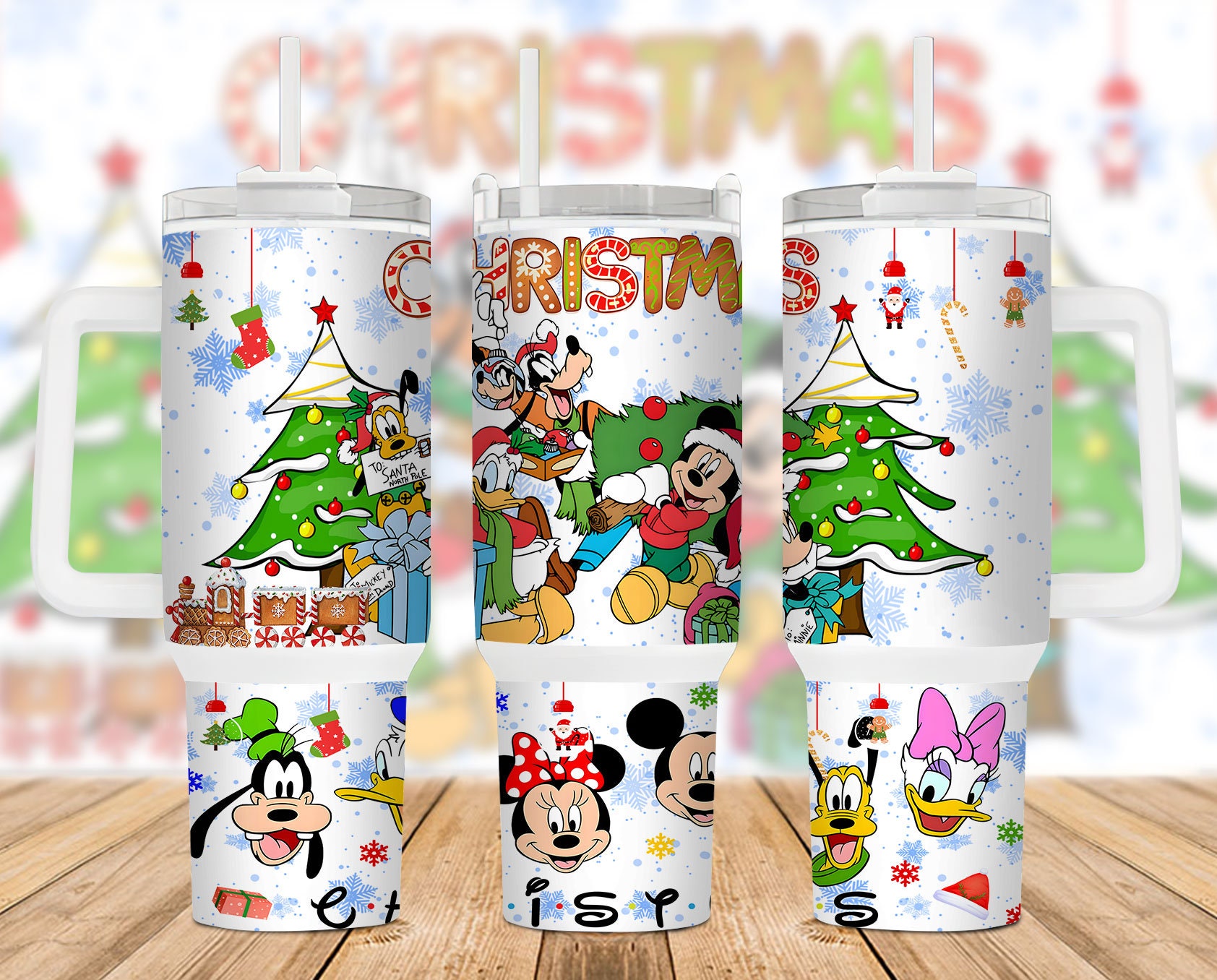 Christmas Mickey And Friends Disney Cartoon Custom Stanley Cup 40 oz 30 oz Tumbler With Handle