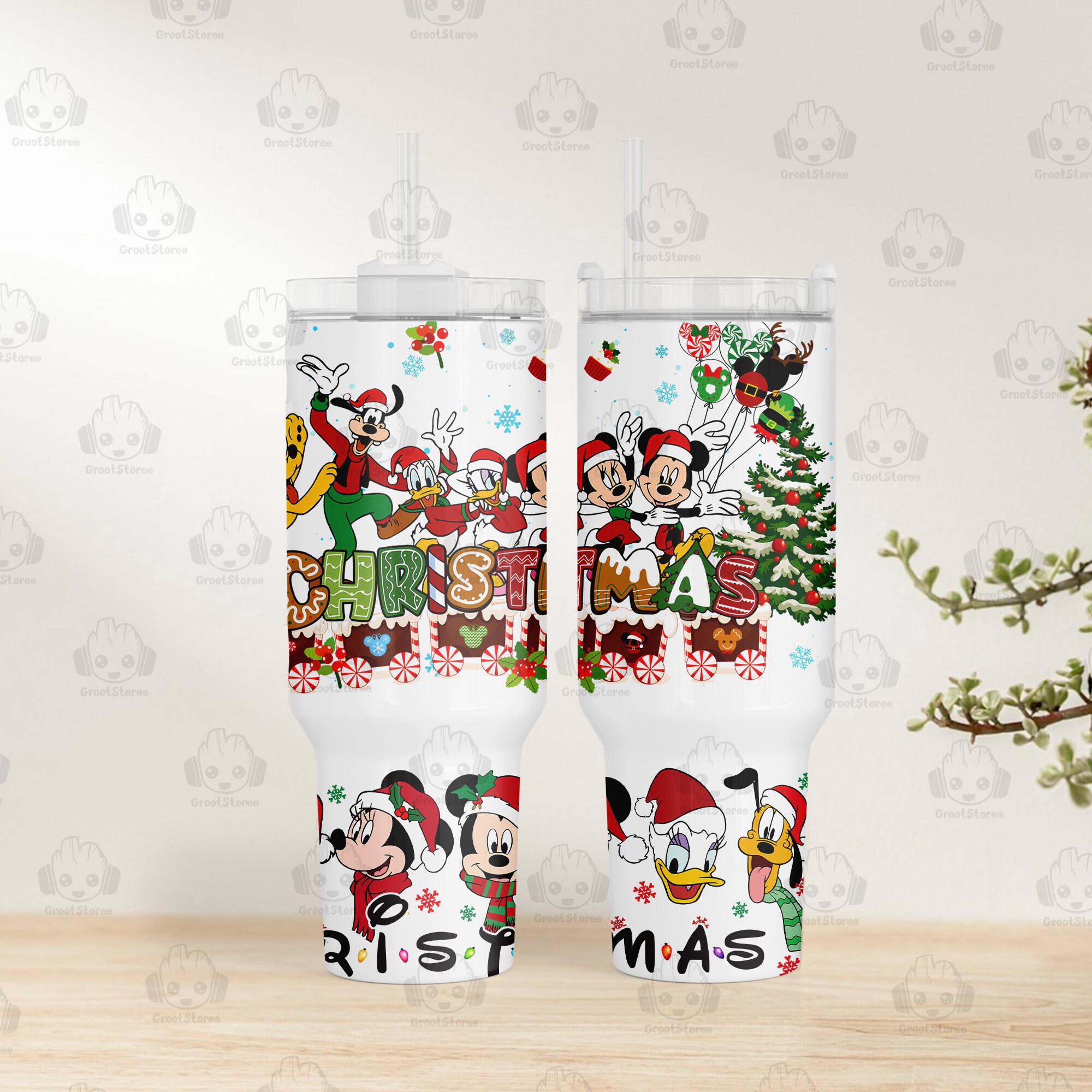 Christmas Mickey and friends Disney Cartoon Custom Stanley Cup 40 oz 30 oz Tumbler With Handle