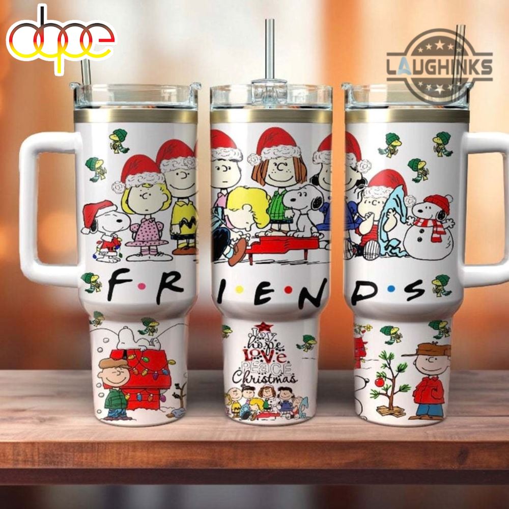 Christmas Snoopy And The Peanuts Gang Cartoon Custom Stanley Cup 40 oz 30 oz Tumbler With Handle