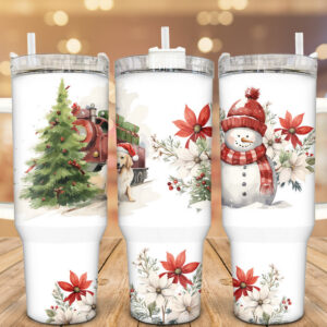 Christmas Snowman Custom Stanley Cup 40 oz 30 oz Tumbler With Handle
